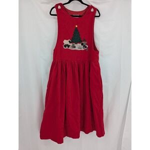 Calico Collectables Women's Red Corduroy Dress XL Christmas Tree
